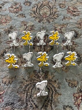 PEANUTS Snoopy & Woodstock Shower Curtain Hooks - Set of 11